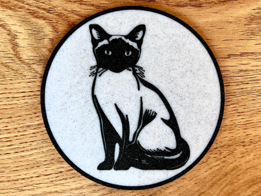Siamese Cat Coaster | Marble Effect