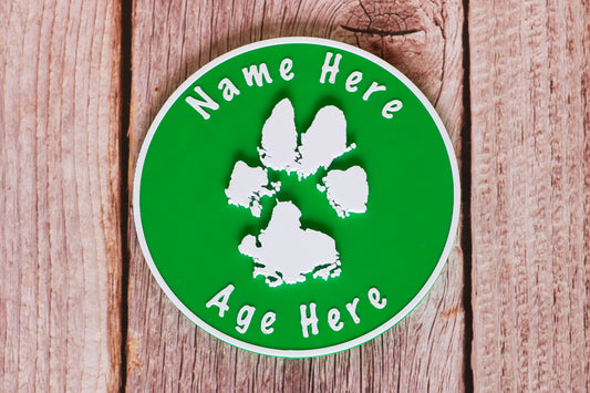 Personalised 3D Dog Paw Print Standing Plaque