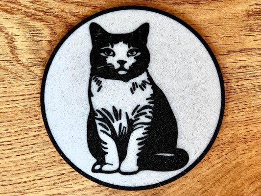 British Shorthair Cat Coaster | Marble Effect