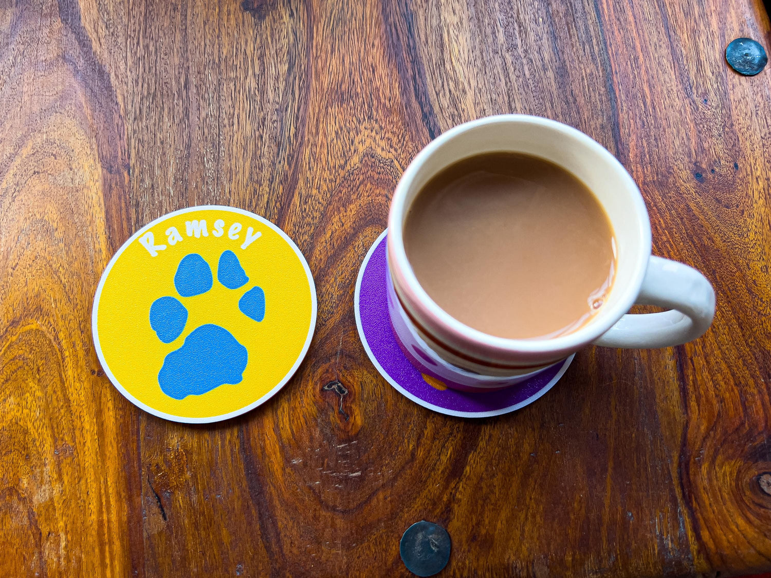 Personalised Pet Paw Print Coasters