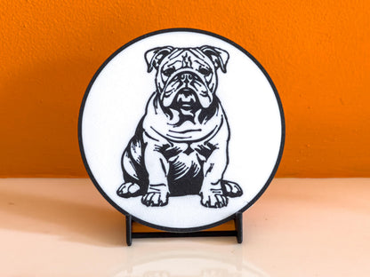 Bulldog Dog Coaster | Black & White