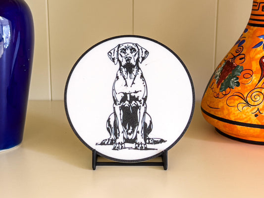 Hungarian Vizsla Dog Coaster | Black & White