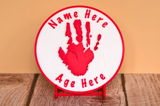 Personalised 3D Child Handprint Standing Plaque