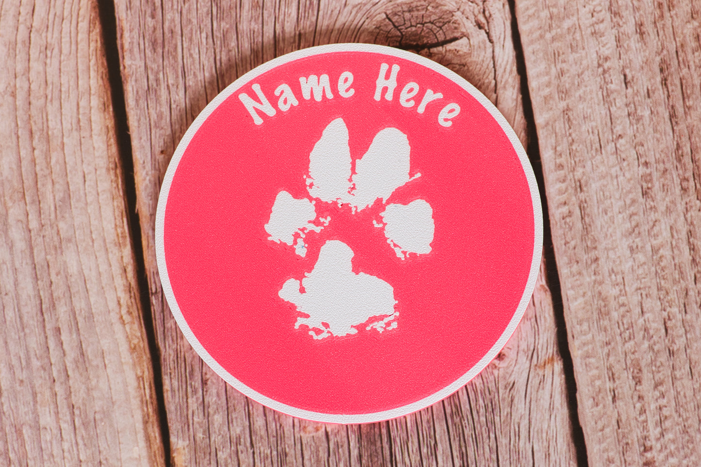Personalised Dog Paw Print Coaster | 7x Colours