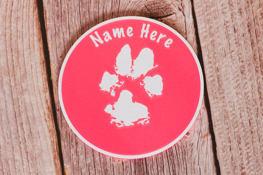 Personalised Dog Paw Print Coaster | 7x Colours