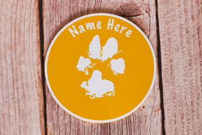 Personalised Dog Paw Print Coaster | 7x Colours