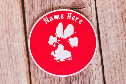 Personalised Dog Paw Print Coaster | 7x Colours