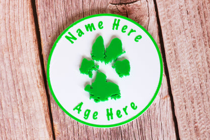 Personalised 3D Dog Paw Print Standing Plaque