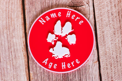 Personalised 3D Dog Paw Print Standing Plaque