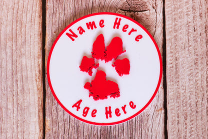 Personalised 3D Dog Paw Print Standing Plaque