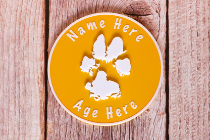 Personalised 3D Dog Paw Print Standing Plaque