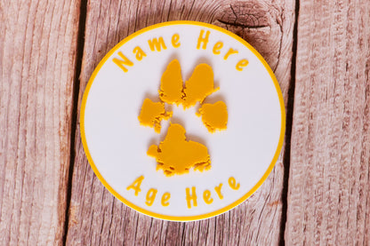 Personalised 3D Dog Paw Print Standing Plaque