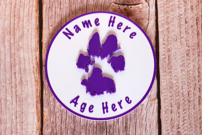 Personalised 3D Dog Paw Print Standing Plaque