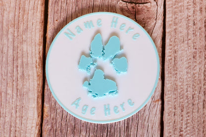 Personalised 3D Dog Paw Print Standing Plaque