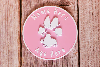 Personalised 3D Dog Paw Print Standing Plaque