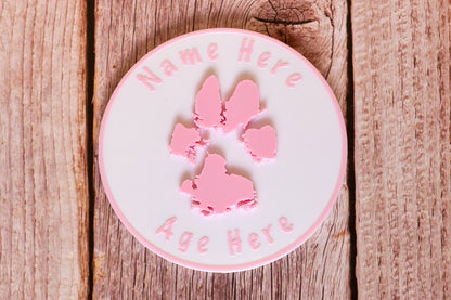 Personalised 3D Dog Paw Print Standing Plaque