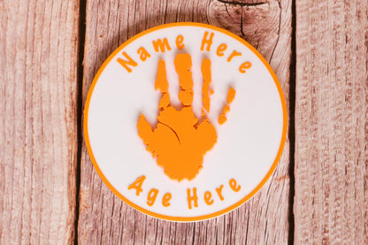 Personalised 3D Child Handprint Standing Plaque