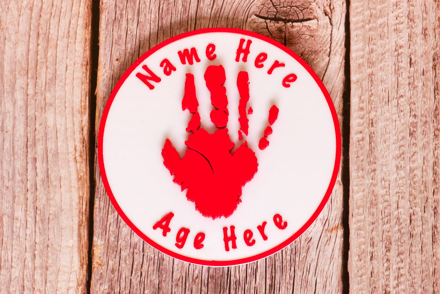 Personalised 3D Child Handprint Standing Plaque