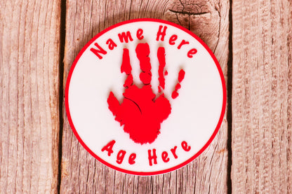 Personalised 3D Child Handprint Standing Plaque