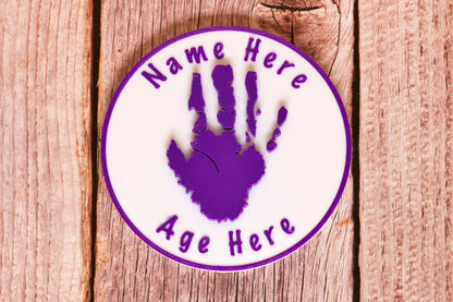 Personalised 3D Child Handprint Standing Plaque