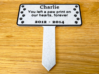 Personalised Dog Memorial Plaque | Marble Effect