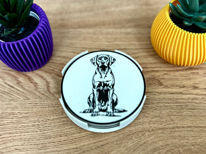 Hungarian Vizsla Dog Coaster | Black & White