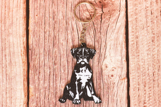Boxer Silhouette Keyring