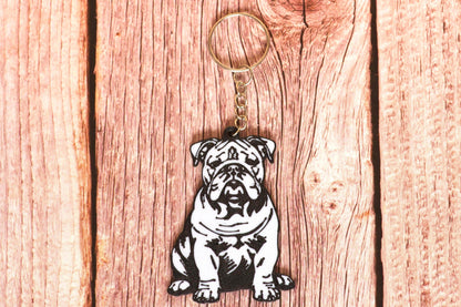 Bulldog Silhouette Keyring