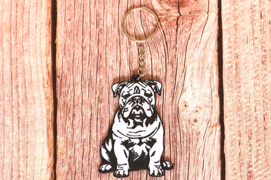 Bulldog Silhouette Keyring