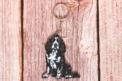 English Springer Spaniel Silhouette Keyring