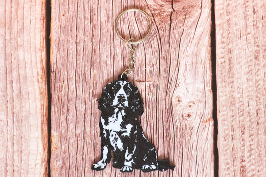 English Springer Spaniel Silhouette Keyring