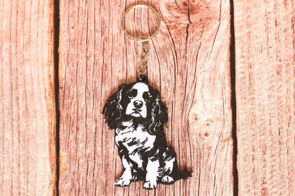 Cavalier King Charles Spaniel Silhouette Keyring