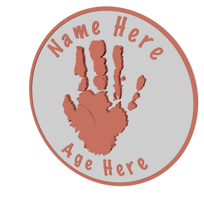 Personalised 3D Child Handprint Standing Plaque